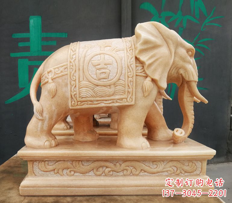 湖北现代石雕大象雕像