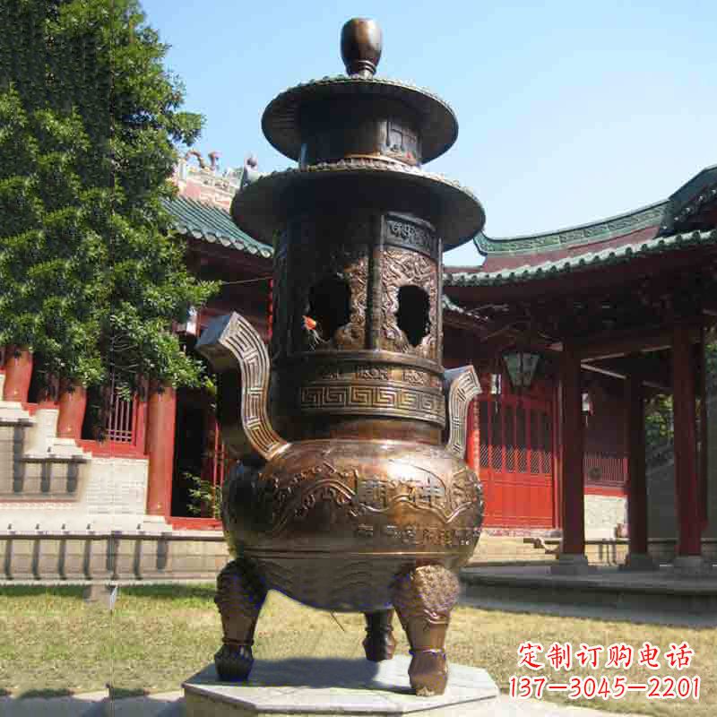 湖北现代铜制香炉铜雕香炉
