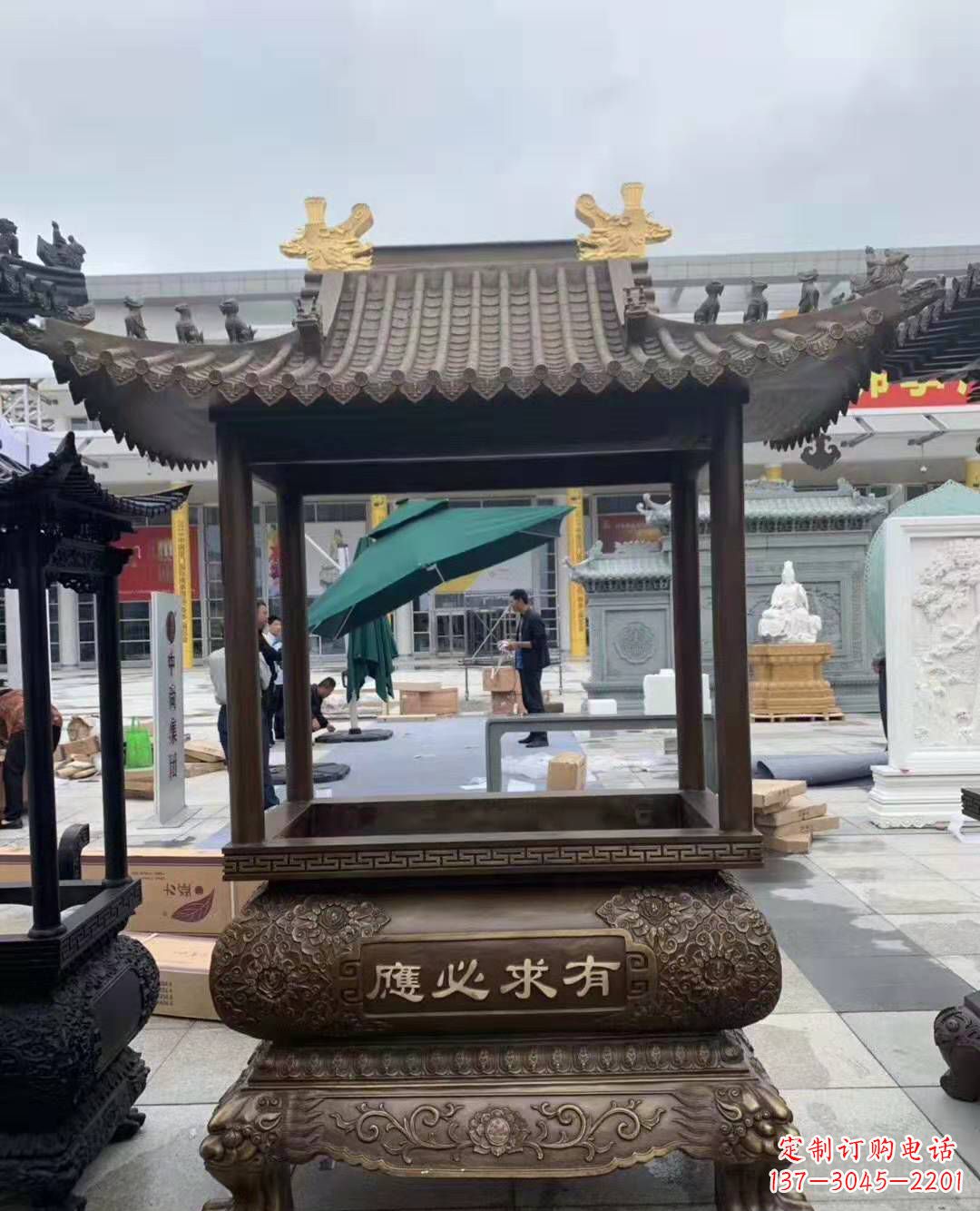 湖北香炉铜雕户外摆件寺庙景观雕塑