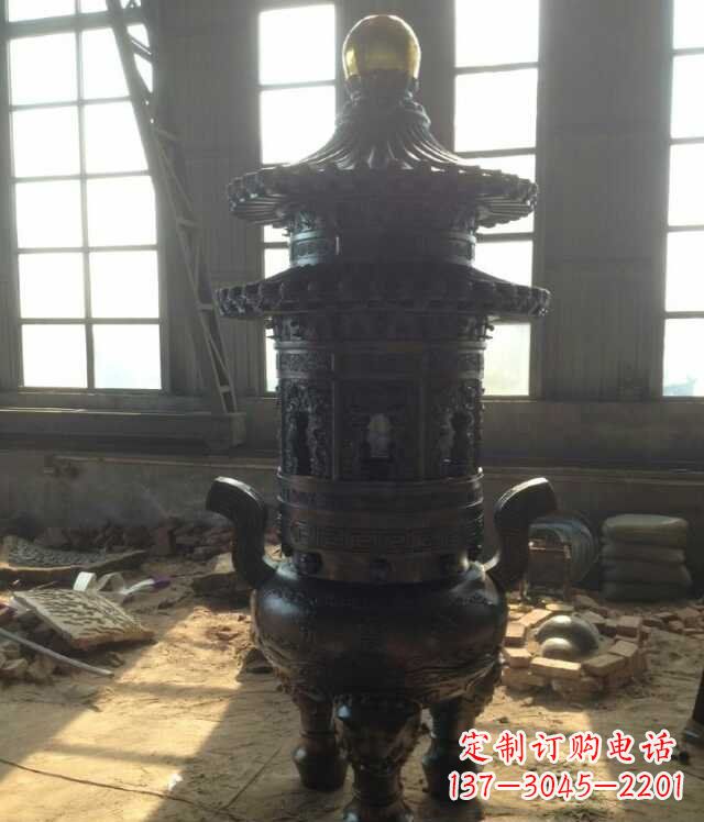湖北香炉铜雕塑 (2)