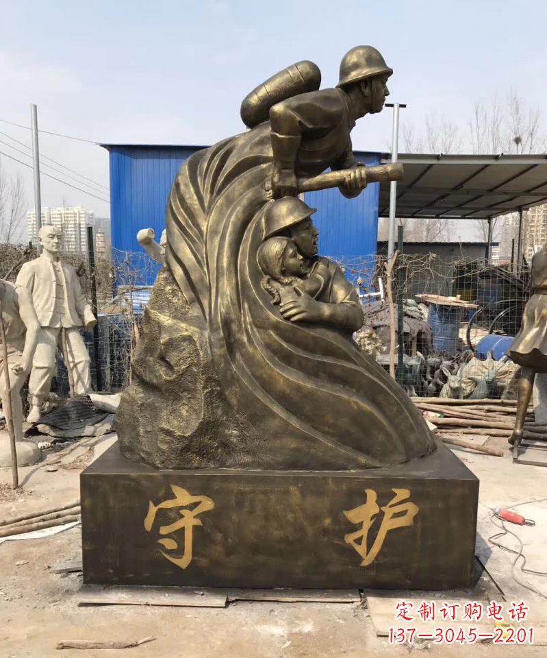 湖北消防员铜雕112