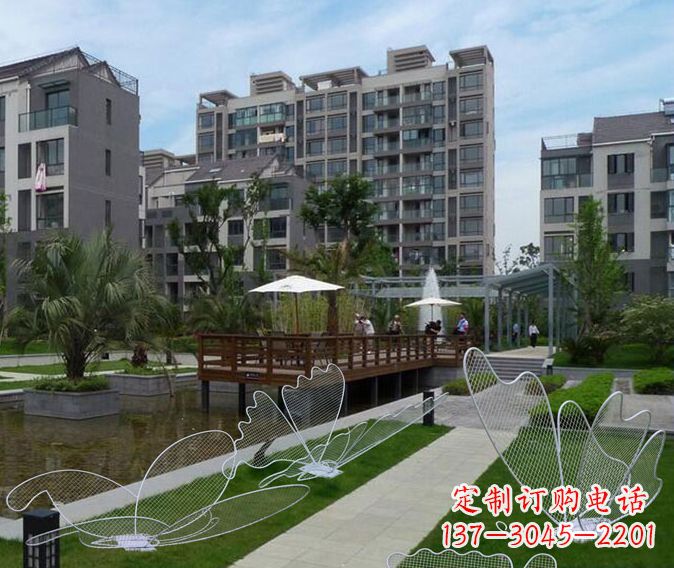 湖北小区不锈钢镂空蝴蝶雕塑