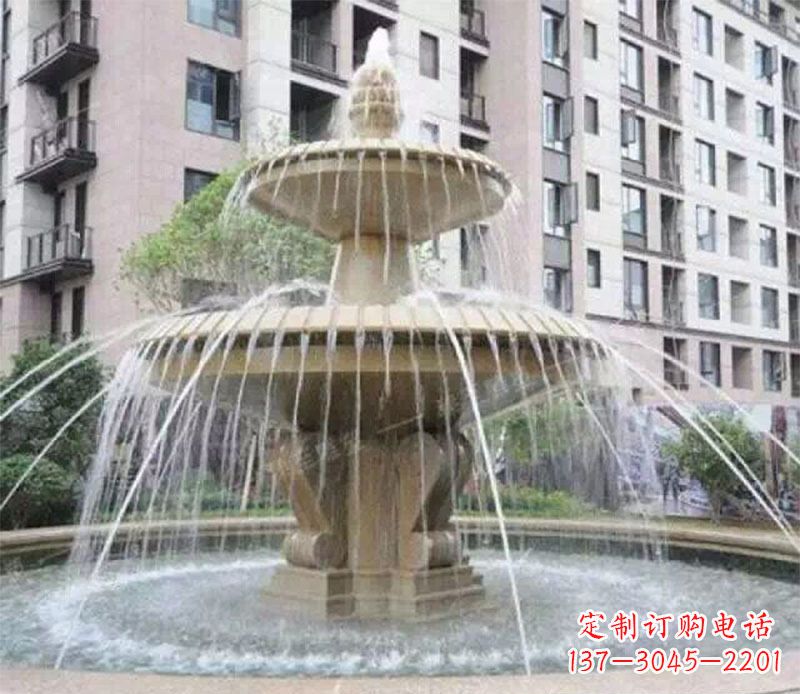 湖北小区大型喷泉景观石雕