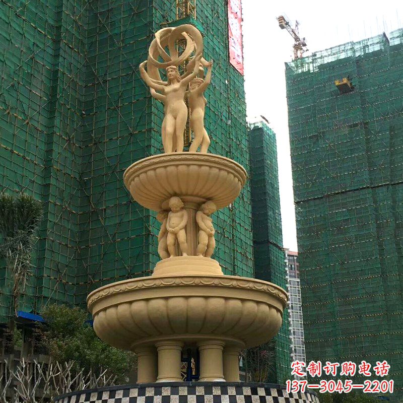 湖北小区大型欧式人物景观喷泉