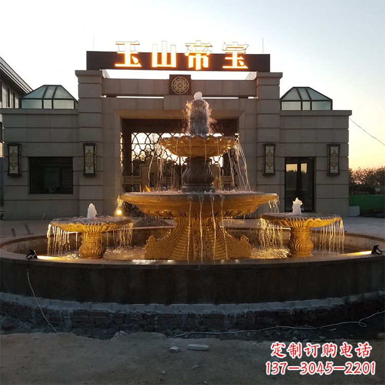 湖北小区广场欧式水景石雕喷泉