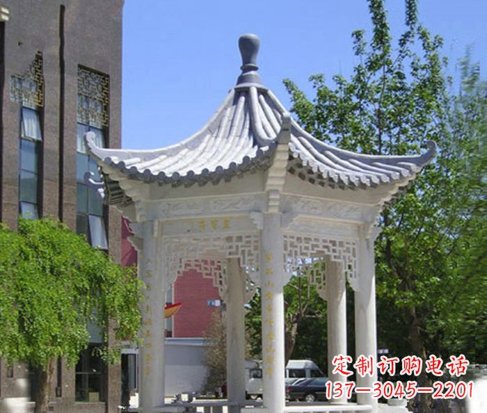 湖北小区景观大理石凉亭