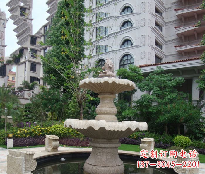 湖北小区景观大理石鲤鱼喷泉石雕