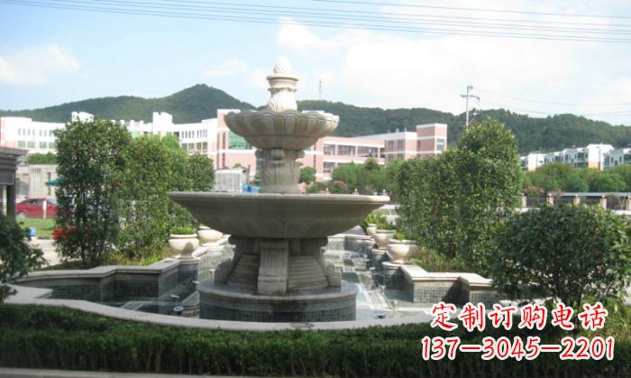 湖北小区景观大理石喷泉石雕 (2)