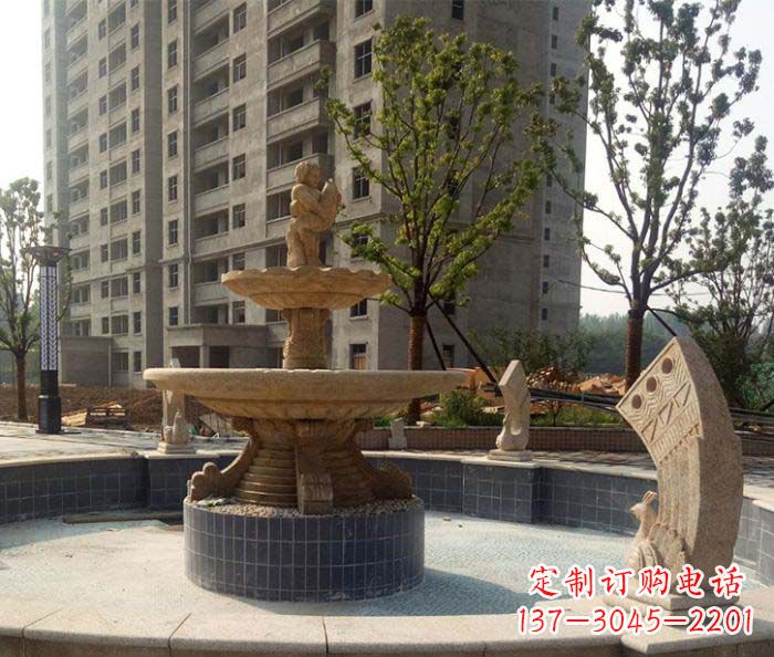 湖北小区景观大型喷泉石雕