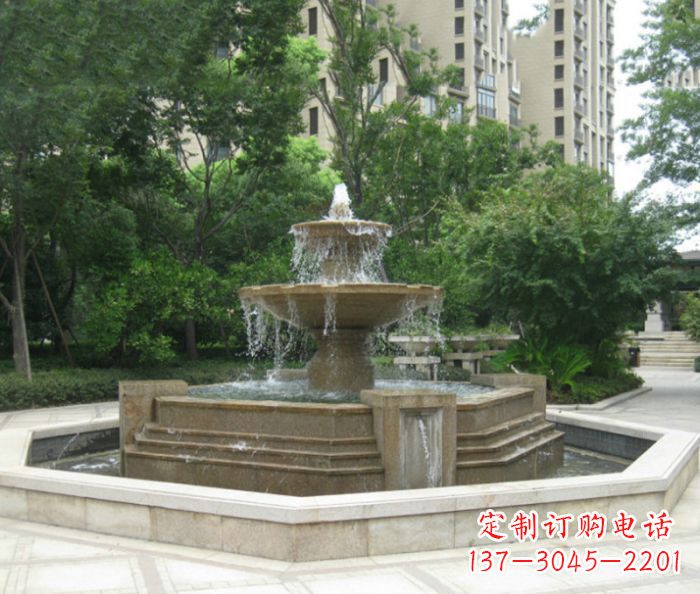 湖北小区景观大型喷泉石雕 (7)
