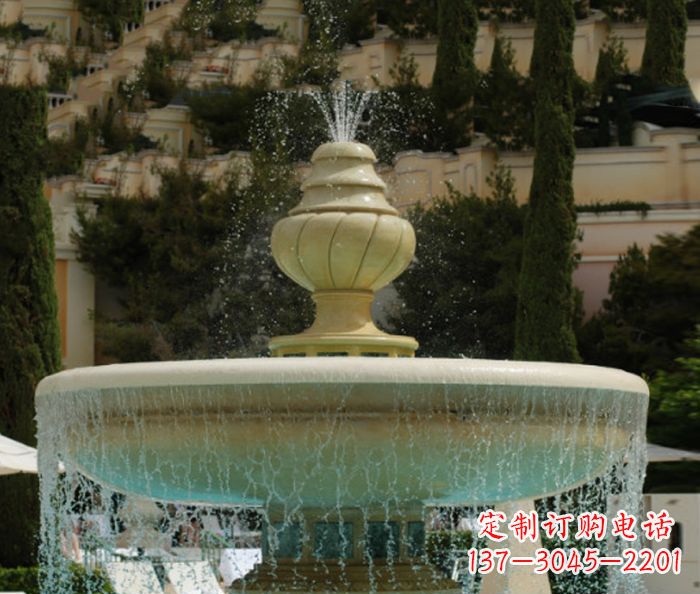 湖北小区景观多层喷泉石雕_2