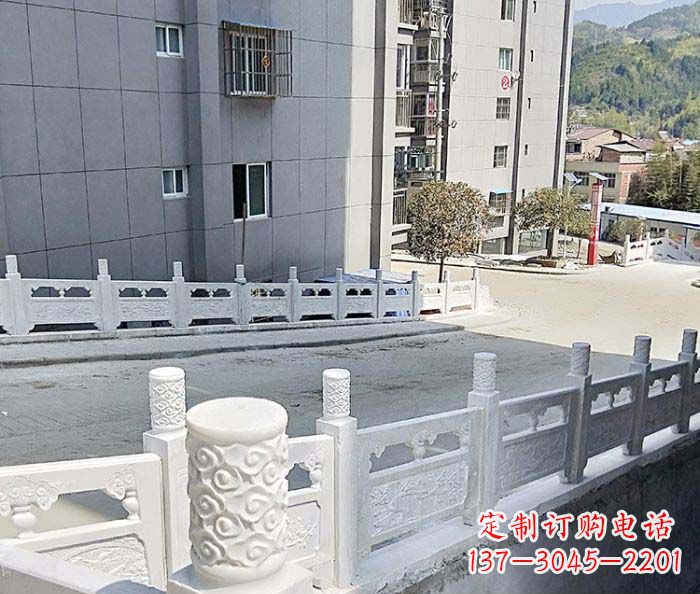 湖北小区景观汉白玉石雕栏板