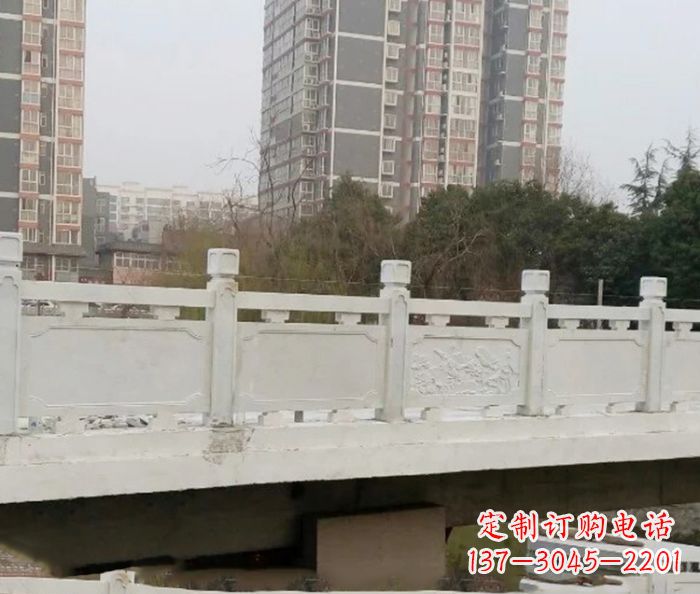 湖北小区景观汉白玉石雕栏板 (2)