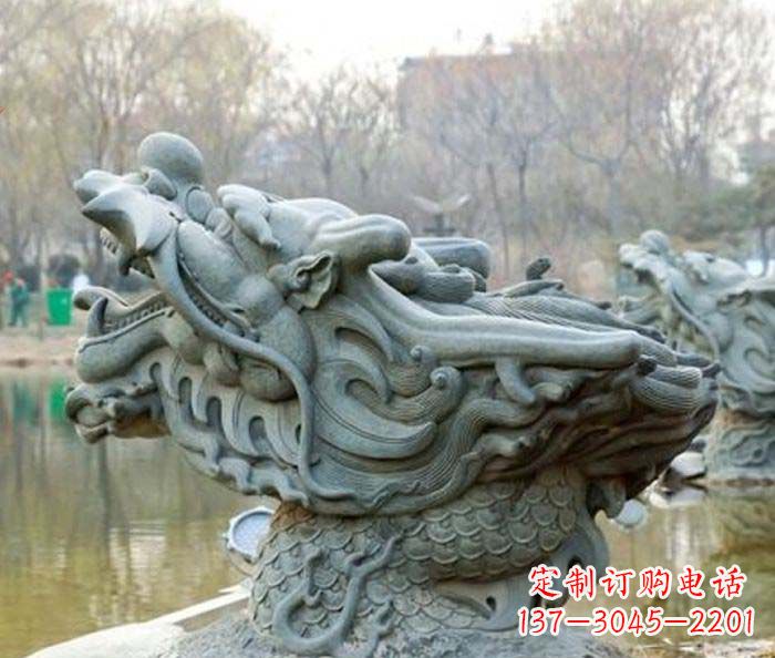 湖北小区景观龙头喷泉石雕