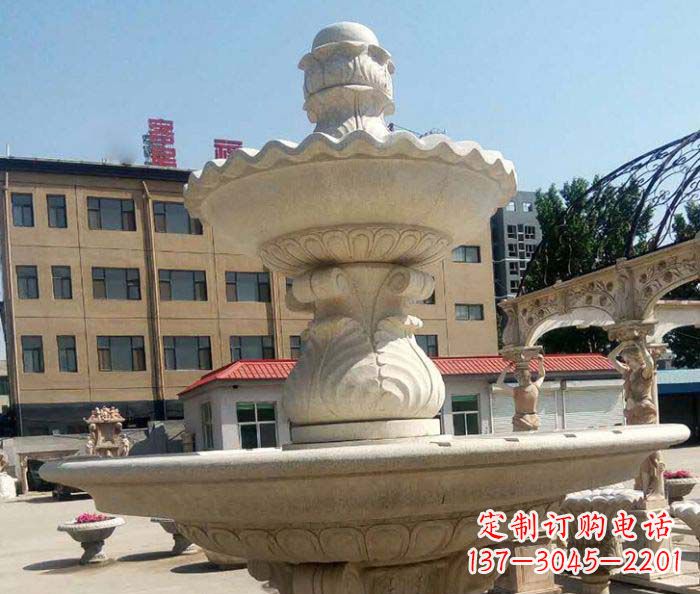 湖北小区景观砂岩大型喷泉石雕
