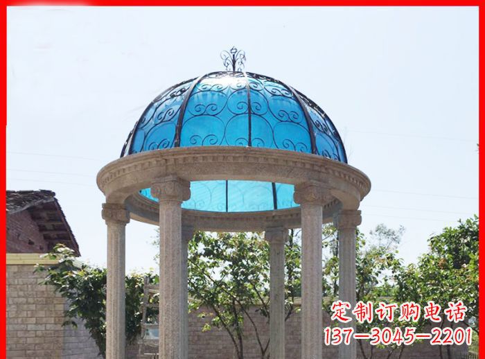 湖北小区欧式圆顶凉亭石雕_2