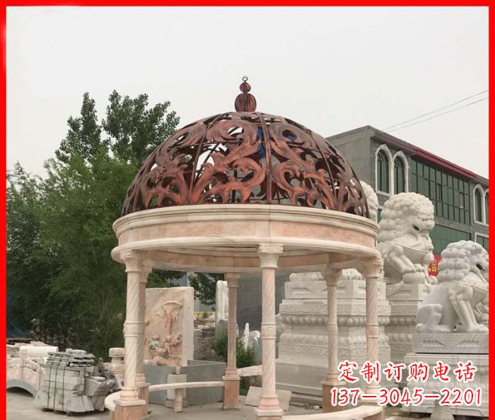 湖北小区欧式圆顶凉亭石雕_1