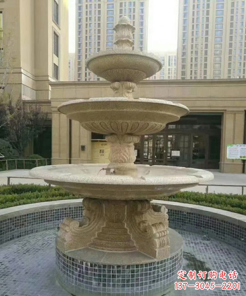 湖北小区喷泉石雕 (2)