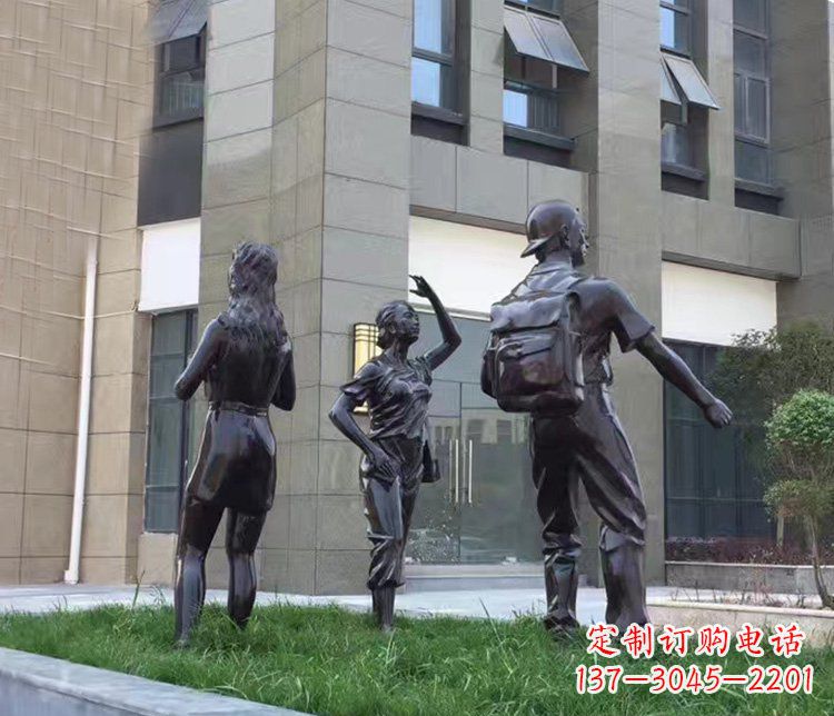 湖北小区铜雕美女人物雕塑