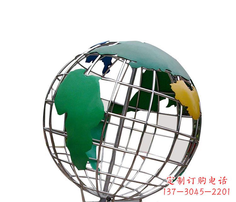 湖北校园不锈钢地球仪摆件雕塑