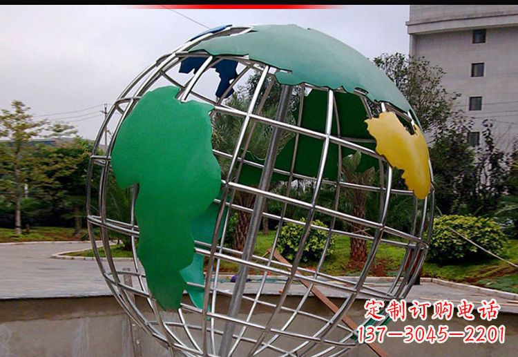 湖北校园不锈钢地球仪造型雕塑