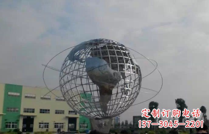 湖北校园不锈钢地球仪雕塑222