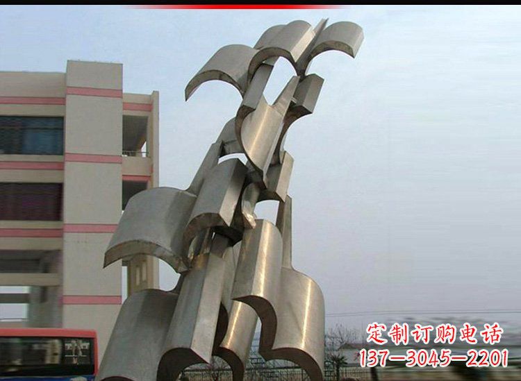 湖北校园不锈钢书本景观雕塑