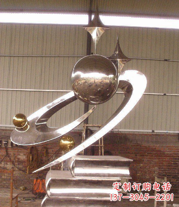 湖北校园不锈钢书籍标志雕塑 (2)