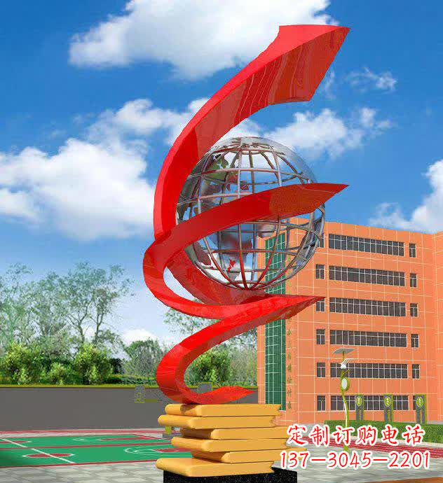 湖北校园不锈钢书籍标志雕塑