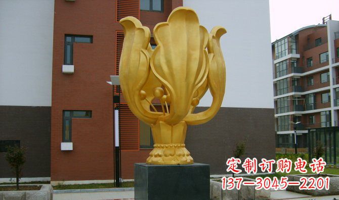 湖北校园不锈钢紫荆花雕塑