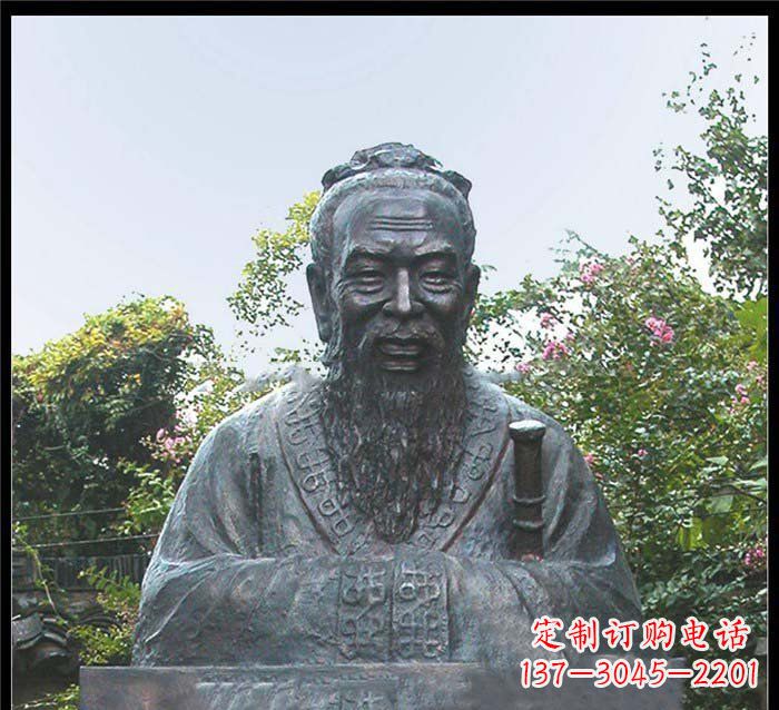 湖北校园大型孔子头像铜雕