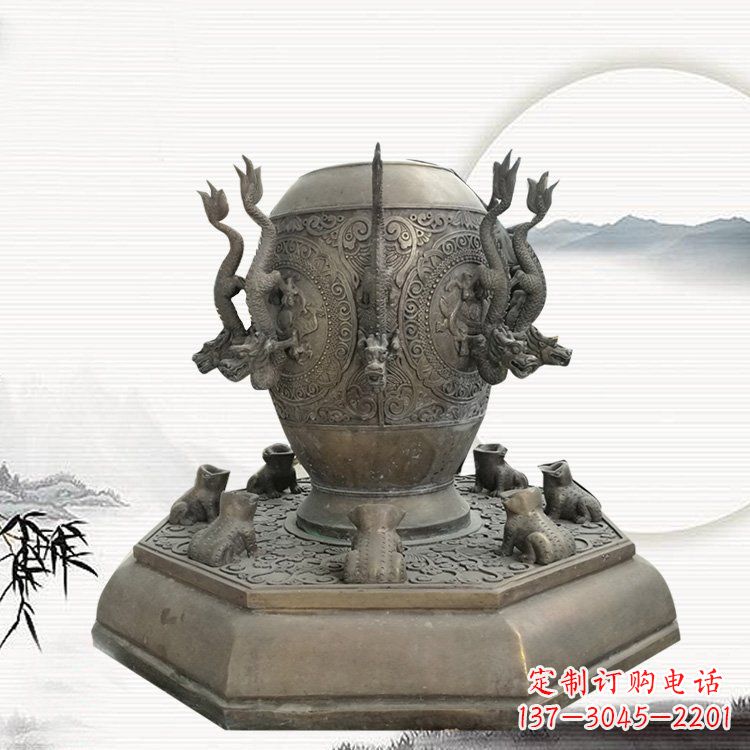 湖北校园地动仪铜雕