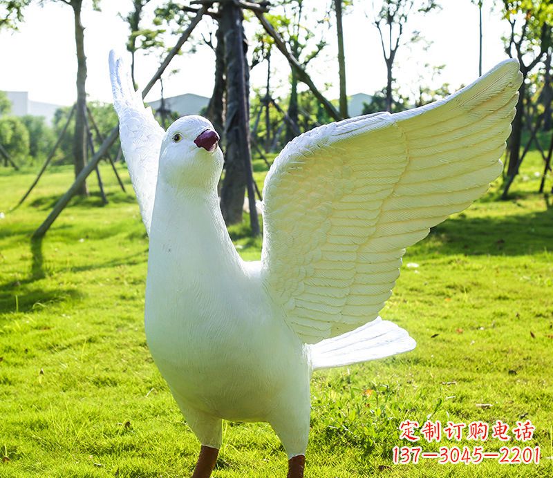 湖北校园和平鸽雕塑
