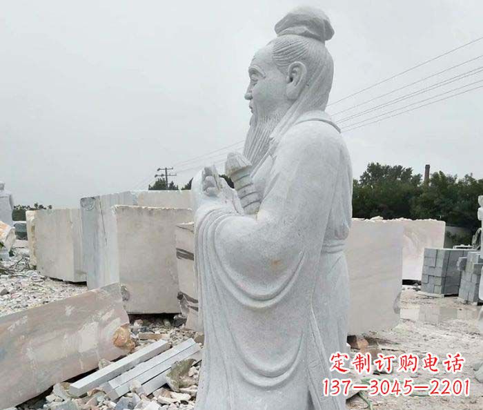 湖北校园景观孔子石雕