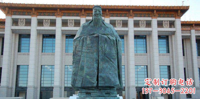 湖北校园孔子景观铜雕