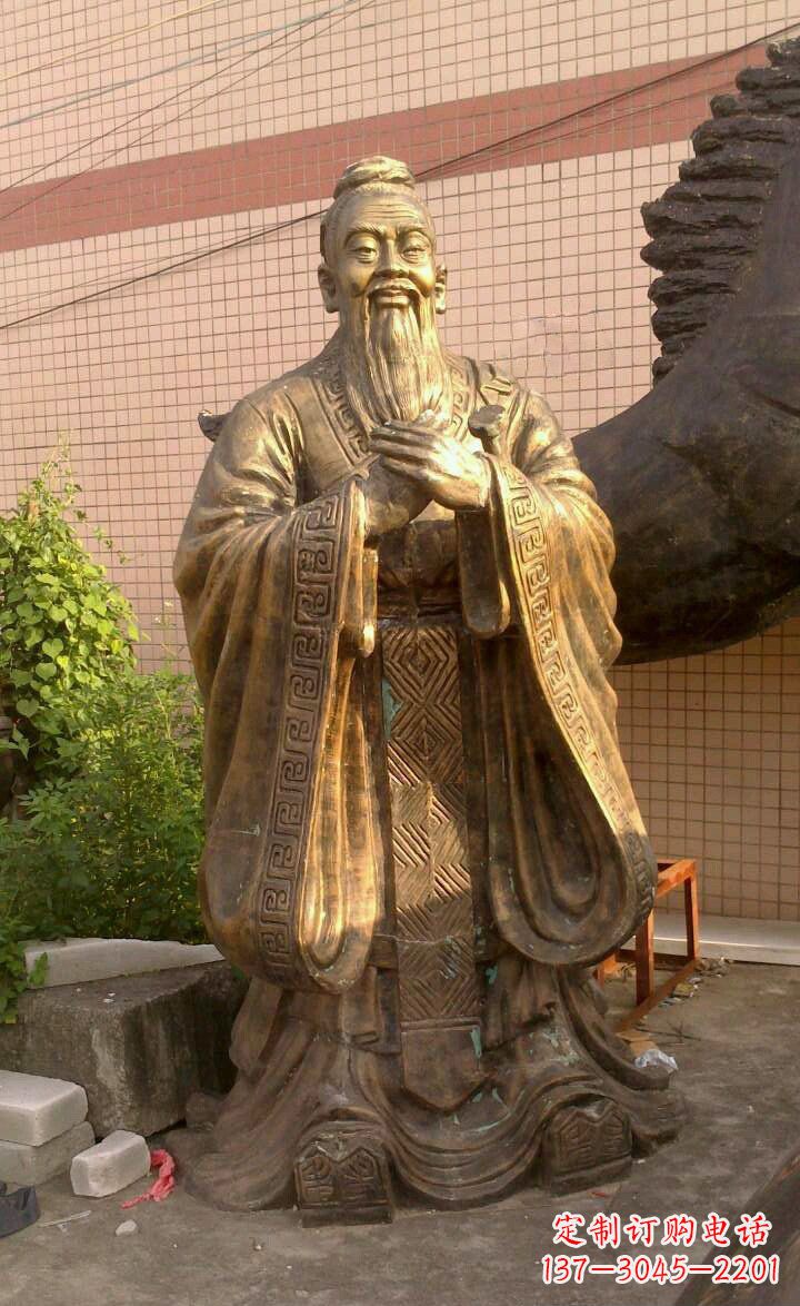 湖北校园孔子像人物铜雕