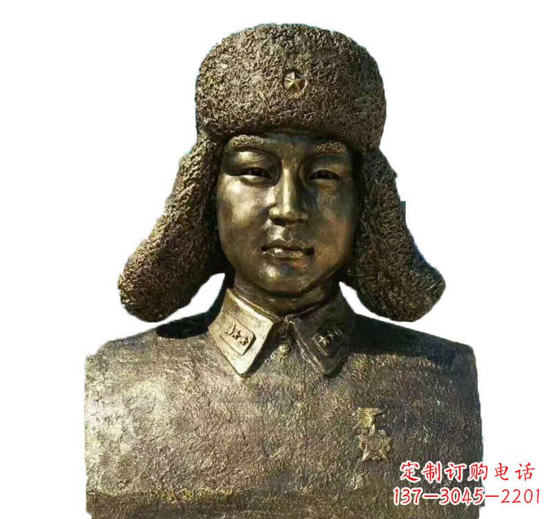 湖北校园雷锋头像铜雕