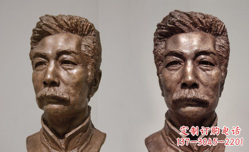 湖北校园鲁迅头像名人铜雕