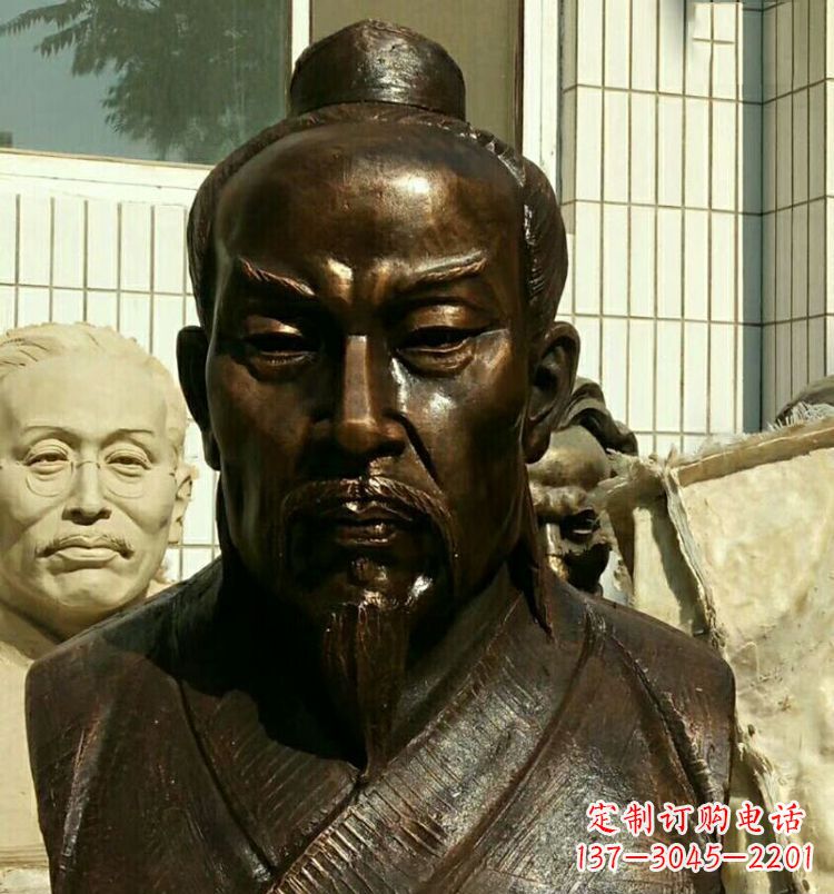 湖北校园孟子胸像铜雕