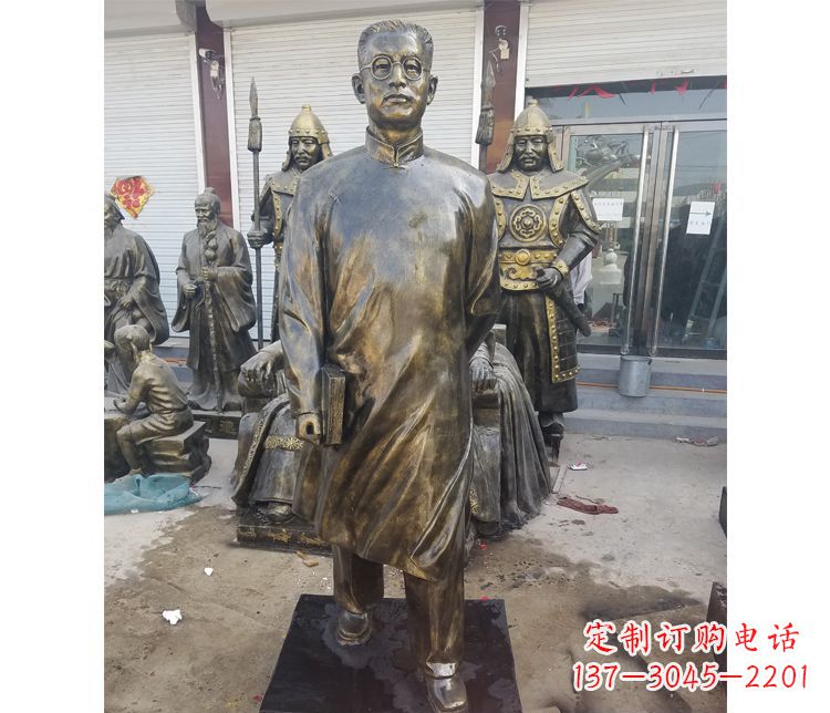 湖北校园名人立式陶行知铜雕
