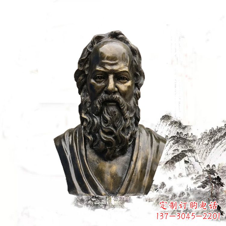 湖北校园名人苏格拉底头像雕塑
