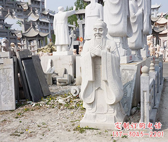 湖北校园人物孔子石雕 (3)
