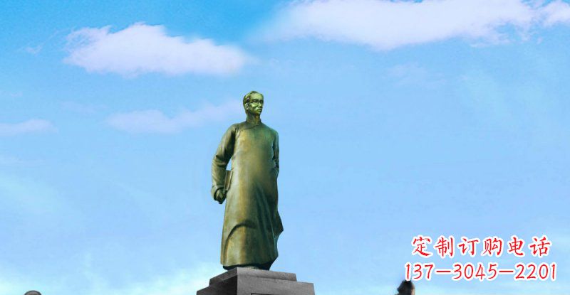 湖北校园朱自清近代名人铜雕
