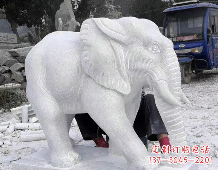 湖北写实大象石雕