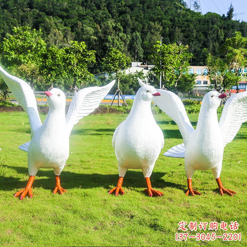 湖北信阳师院和平鸽雕塑