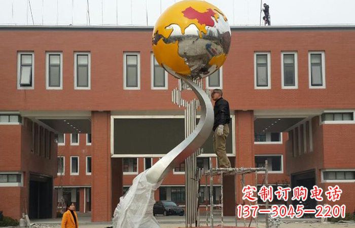 湖北学校不锈钢地球雕塑