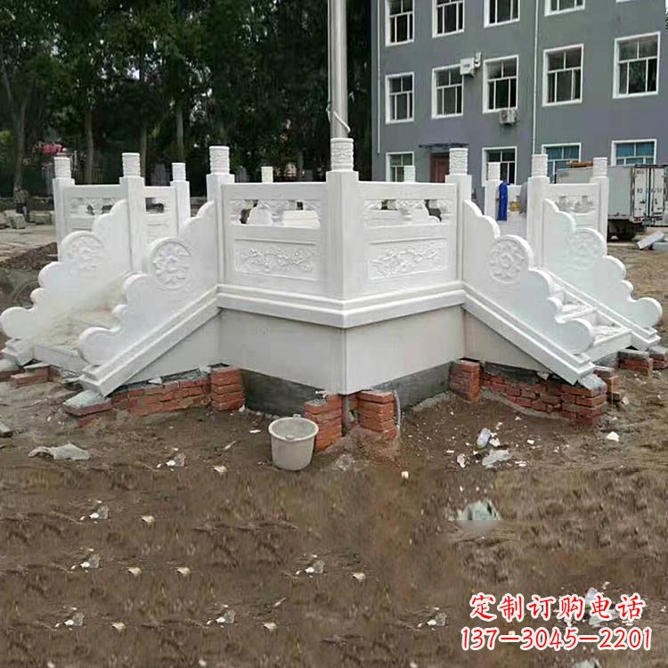 湖北学校汉白玉升旗台石雕