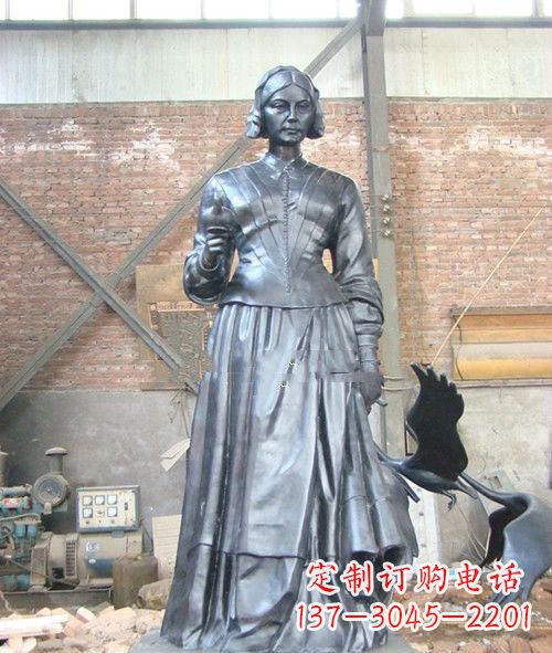 湖北医院校园西方名人南丁格尔铜雕