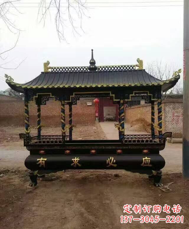 湖北有求必应方形香炉铜雕