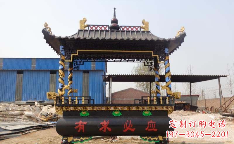 湖北有求必应香炉寺庙铜雕